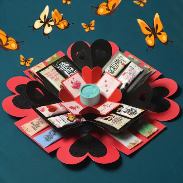 Butterfly Surprise GIFT box 3 Layer  ( With Ring )- চকলেট গিফট বাক্স ভালোবাসার জন্য।
