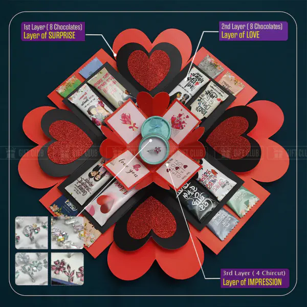 Surprise GIFT box 3 Layer( With Ring )- ভালোবাসা দিবসের গিফট। 