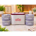 4 Layer Lunch Box Set (4 Pcs + Free Carry Bag) 4 Layer Lunch Box Set (4 Pcs + Free Carry Bag) (Coffe Colour )