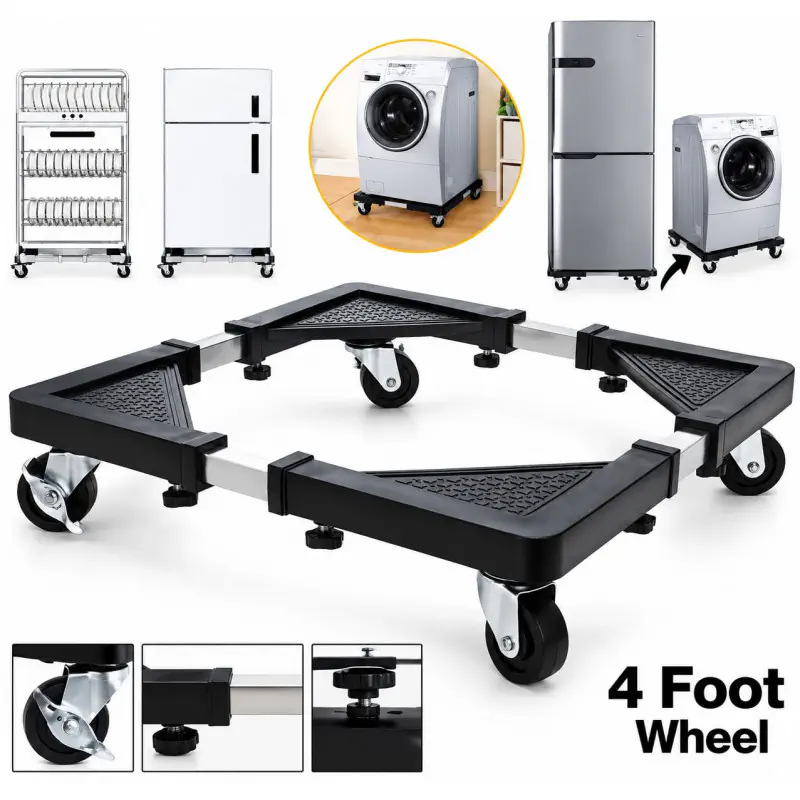 Washing Machine, Refrigerator, Fridge Stand Rack – Adjustable Size for Perfect Fit
