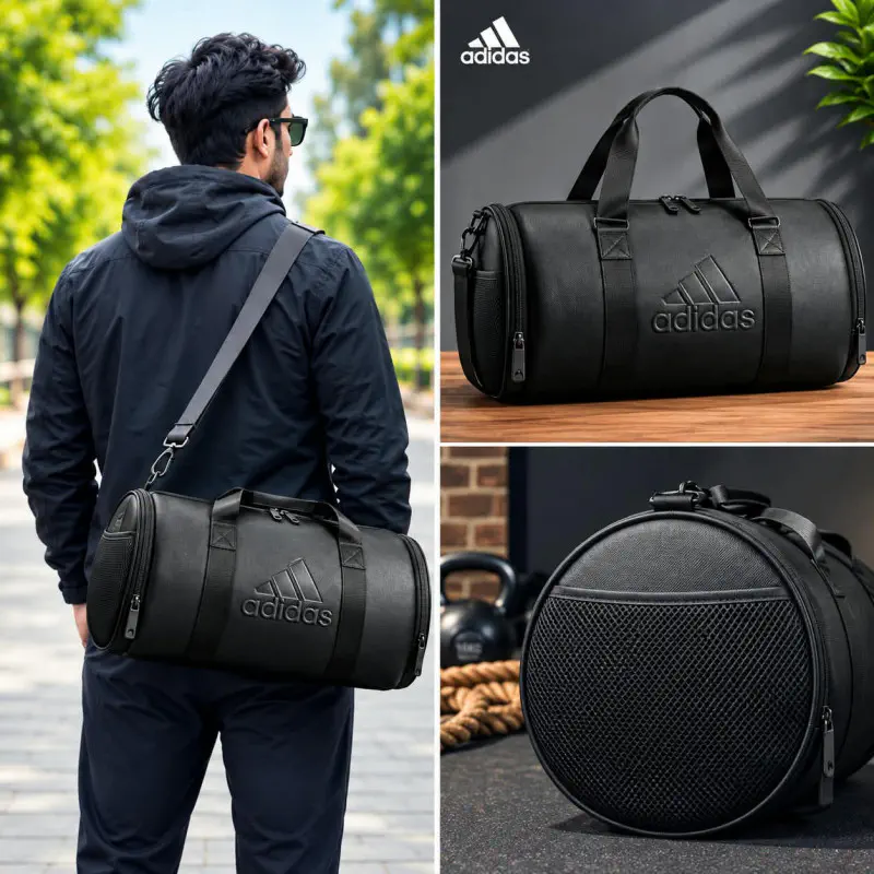 Premium Leather Gym Bag (15 inch) Adidas