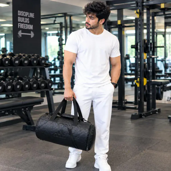 Premium Leather Gym Bag (15 inch) Adidas