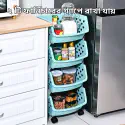 4 Layer High Capacity, Durable ,Stackable, Hollow-Out Household Storage Rack