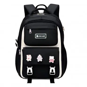 (Black)  Waterproof School Book Bag