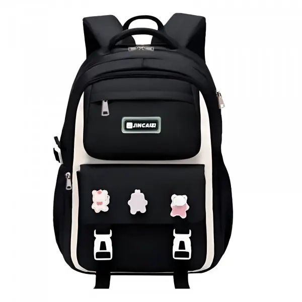 (Black)  Waterproof School Book Bag