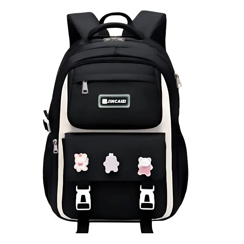 (Black)  Waterproof School Book Bag