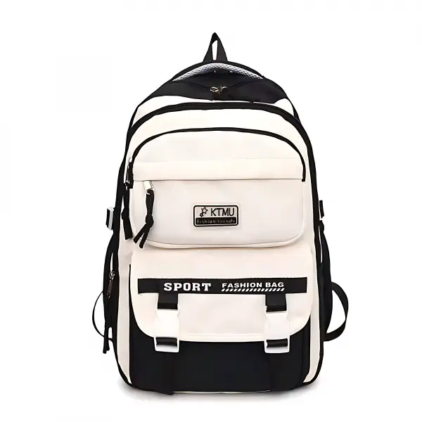 (Black Color) Academy Style Waterproof School Book Bag
