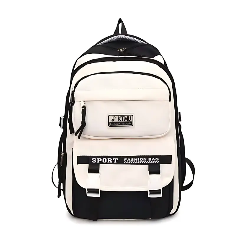 (Black Color) Academy Style Waterproof School Book Bag