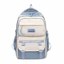 ( Sky Blue) Academy Style Waterproof School Book Bag