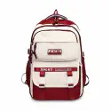 (Meroon Color) Academy Style Waterproof School Book Bag