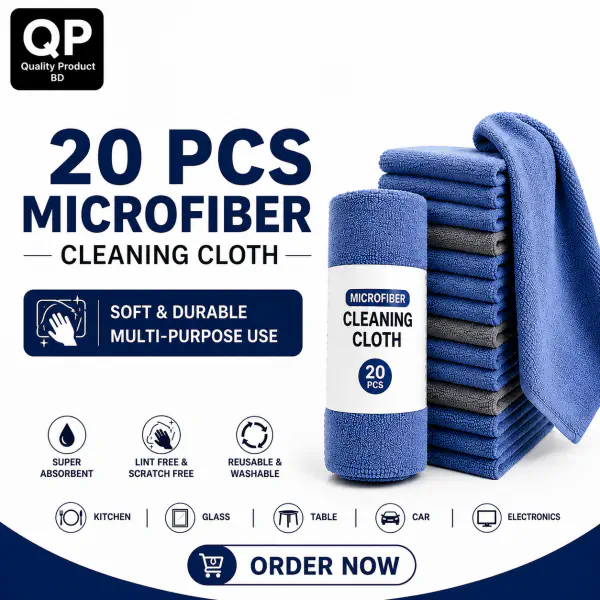 1 Roll -- Premium Microfiber Cleaning Cloth Roll ( 1 roll=20 pcs )