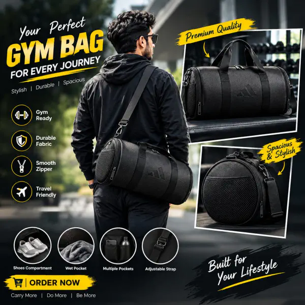 Adidas Premium Leather Gym Bag (15 inch)