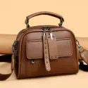 Luxury Design Soft PU Leather Lady Retro Handbag (ব্রাউন)
