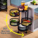 4 Layer Round Shape Kitchen Rack ( 360° Rotating )