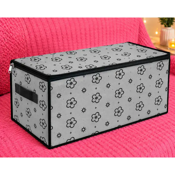 Foldable Flower Print Cloth Organizer Box---1 Piece
