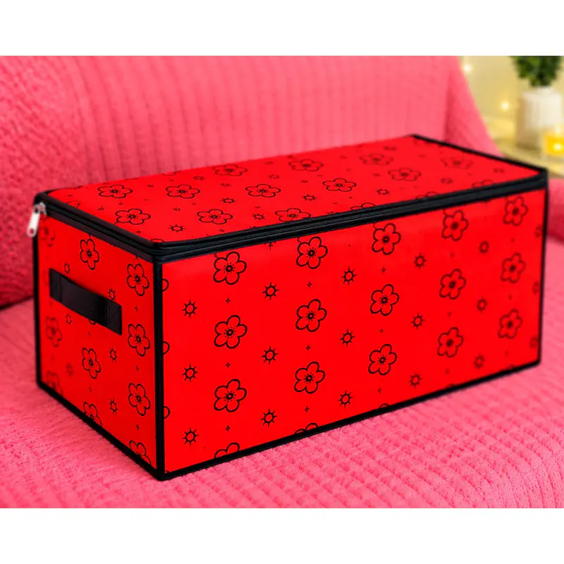 Foldable Flower Print Cloth Organizer Box---1 Piece
