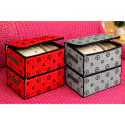 Foldable Flower Print Cloth Organizer Box---4 Piece