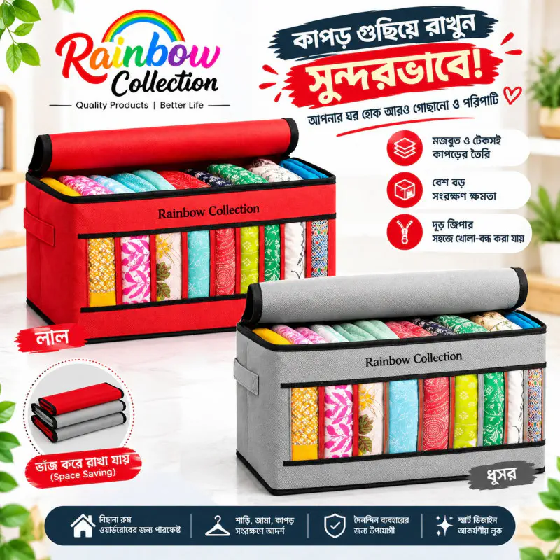 Front Side Transparent Cloth Organizer Box