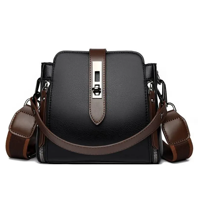 High-quality Messenger Bags For (Kangaroo 3) Women Luxury Crossbody Shoulder Bags Female (Black)