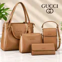 4pcs Combo Women Best Leather Tote Bag G (brown)