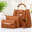 New 3pcs Combo Women Best Leather Tote Bag (brown)