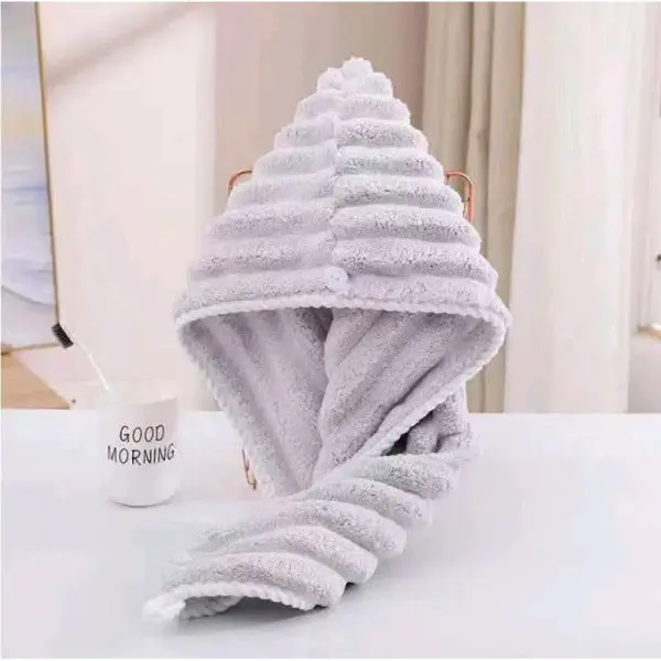 ( ১ পিছ ) China Microfiber Hair Towel - Ash কালার