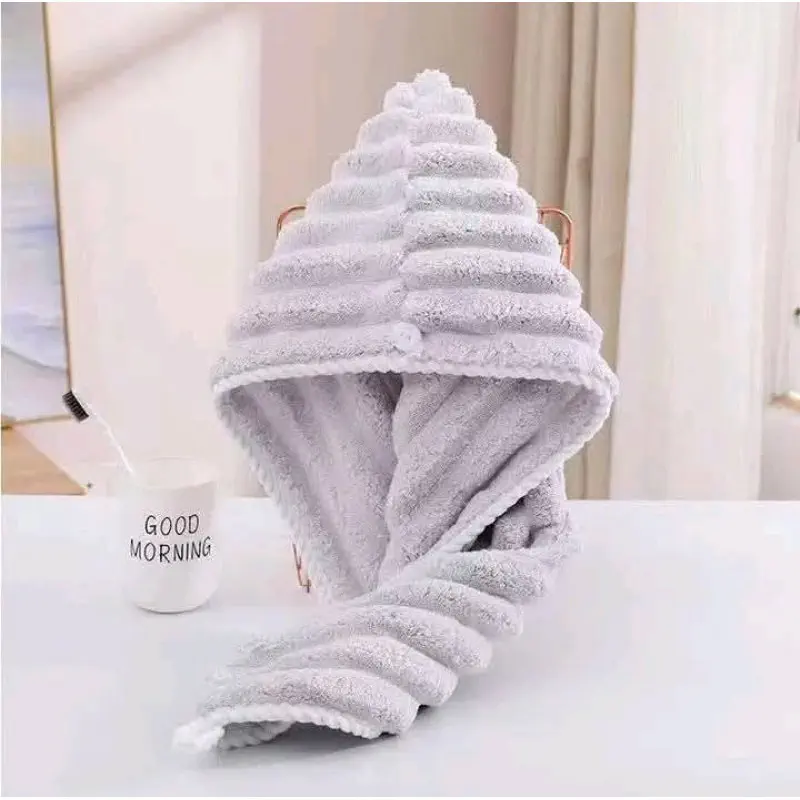 ( ১ পিছ ) China Microfiber Hair Towel - Ash কালার