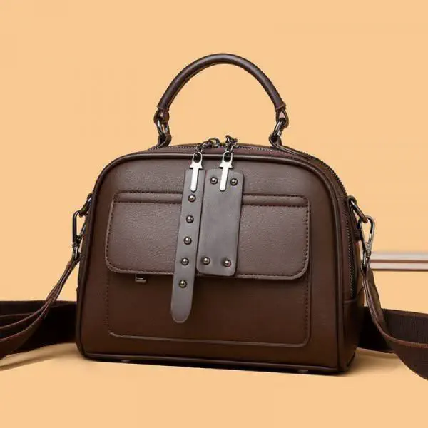 Luxury Design Soft PU Leather Lady Retro Handbag (চকলেট কালার)