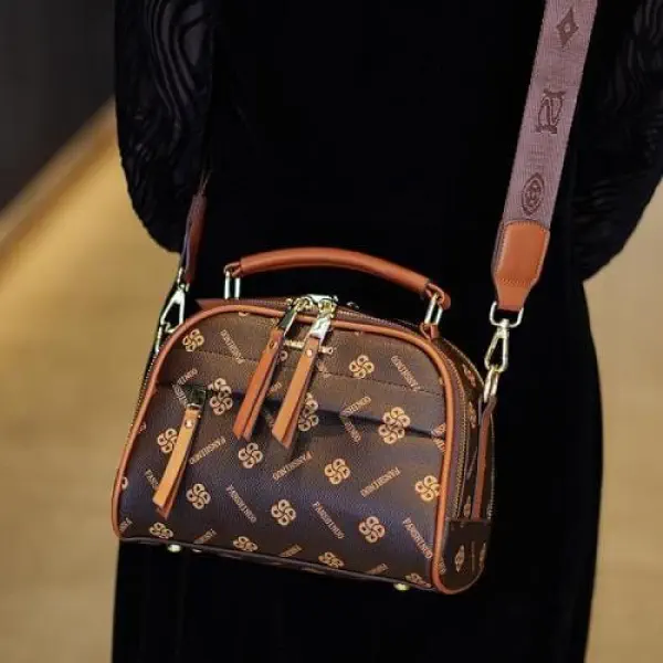 Luxury Design Soft PU Leather Lady Retro {2} Handbag K7 (Coffee)