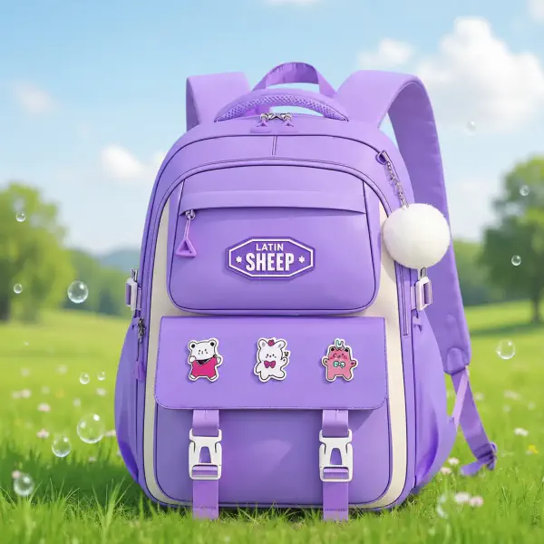 Premium Quality Primary School Book Bag ( purple )