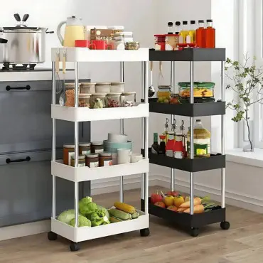 (২ পিস ফ্রি ডেলিভারি)Trolly Rack (white 2pis)