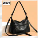 2026 Trending Stylish Soft PU leather Hand bag k10 ( Black )