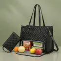 Office - Travel Tote Bag with Lunch Compartment Laptop Bag (Black)