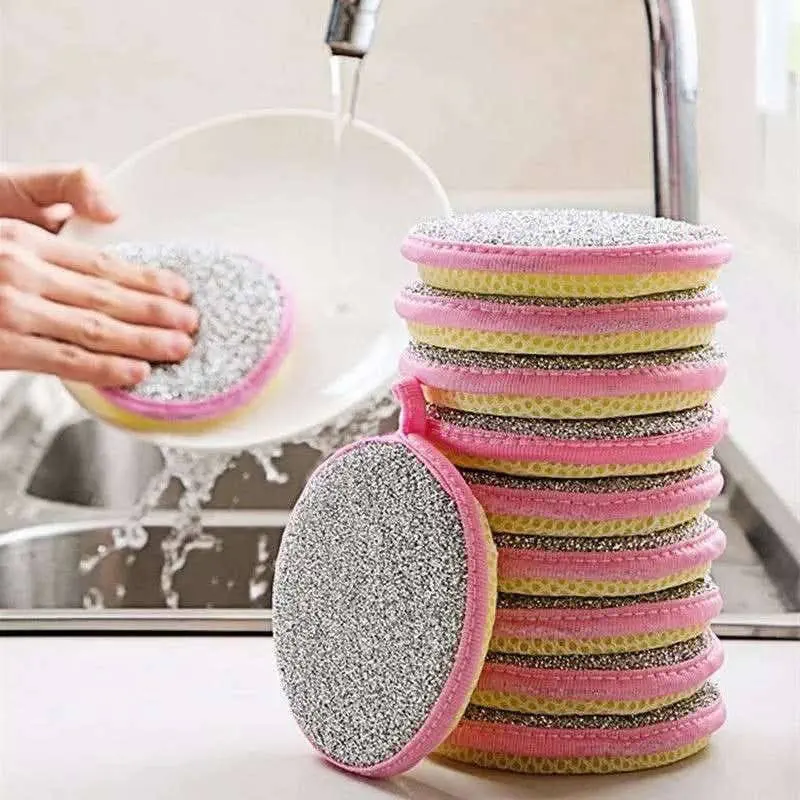 ( ১০ পিস সেট ) Double-Sided Dishwashing Sponge { মাজুনি }