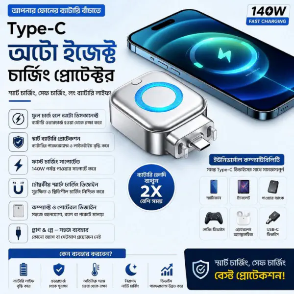 ( ২ পিস ফ্রি ডেলিভারি ) Automatic Charger Separator