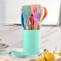 12 Pcs Silicon Cooking Spon Set ( Green Colour)