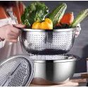 3 IN 1 VEGETABLE CUTTER WITH DRAIN BASKET।  ( 1 Set ) { ফ্রি ডেলিভারি }