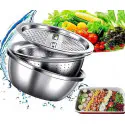 3 IN 1 VEGETABLE CUTTER WITH DRAIN BASKET।  ( 1 Set ) { ফ্রি ডেলিভারি }