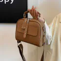 Luxury Design Soft PU Leather Lady Retro Handbag (Brown)