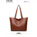 PU Leather Tote Bag (Brown)
