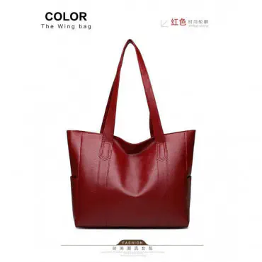 PU Leather Tote Bag (Meroon)