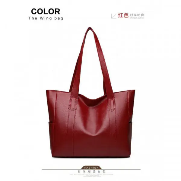PU Leather Tote Bag (Meroon)