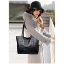 PU Leather Tote Bag (Black)