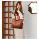 PU Leather Tote Bag (Brown)