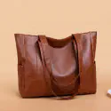PU Leather Tote Bag (Brown)