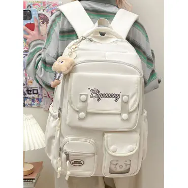  Trendy Korean Design  School bag class 1-8 { cream } 3