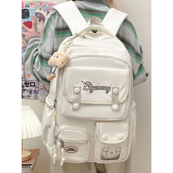  Trendy Korean Design  School bag class 1-8 { cream } 3