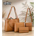 4pcs Combo Women Best Leather Tote Bag(Brown)