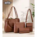 4pcs Combo Women Best Leather Tote Bag(coffe)