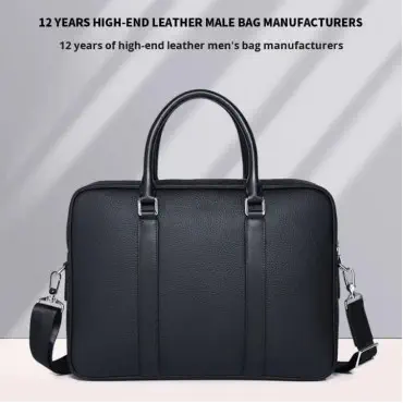 High capacity Men's Shoulder Bag (১২"/১৬") কালো কালার।